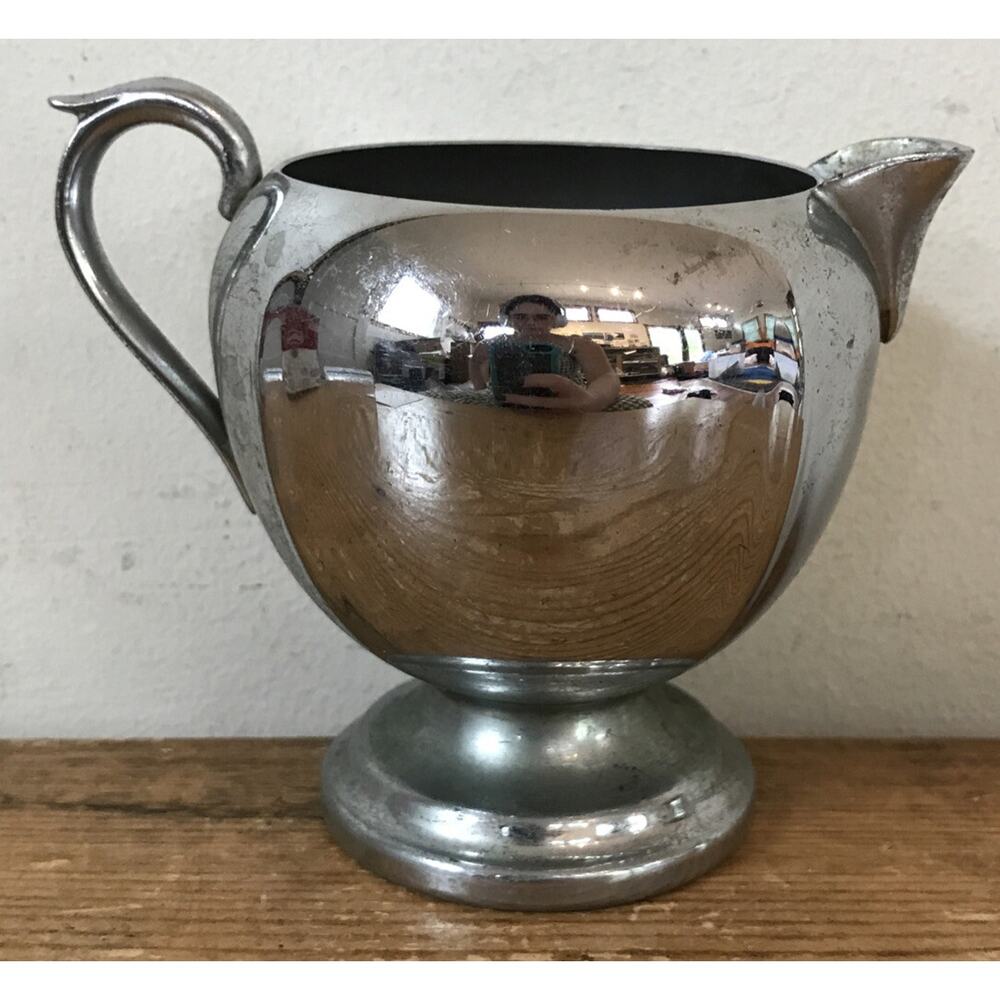 Vintage Antique Farber Bros Krome Kraft Creamer Small Pitcher New York 4.5"